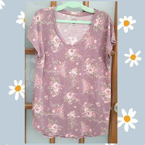 Maurices 24/7 Scoop Neck Floral Tee (L)